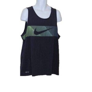 Nike Men's Dri-Fit tee Swoosh Logo Sleeveless top blue size XXL